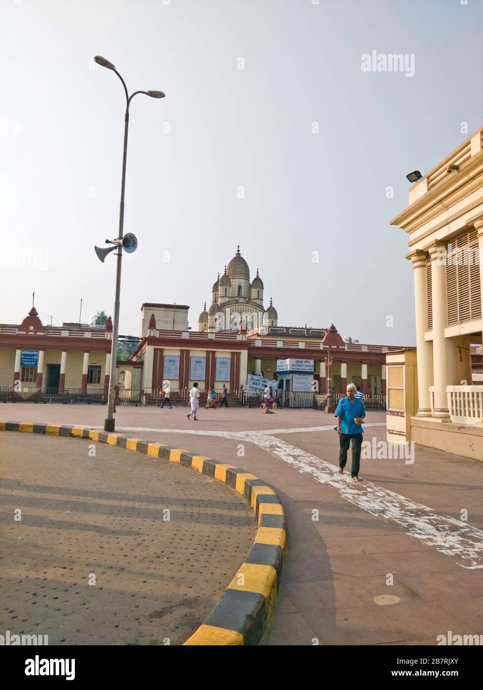 Calcutta: Vista generale del tempio di Kali. Influenzato dai templi di Brick del Bengala Occidentale Foto Stock