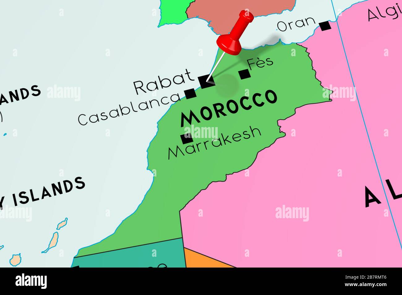 Marocco, Rabat - capitale, bloccato sulla mappa politica Foto Stock