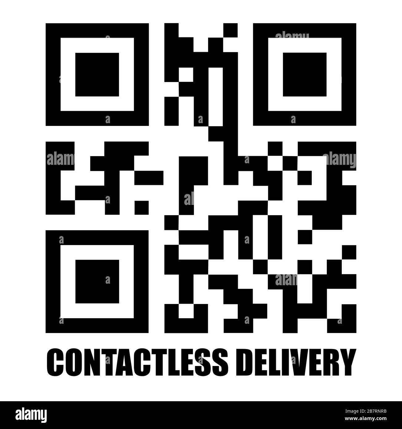 Icona Codice QR consegna senza contatto Illustrazione Vettoriale