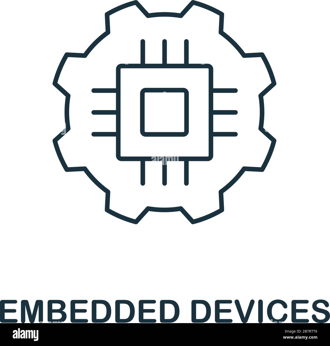 Icona dei dispositivi integrati della collezione iot. Icona Simple Line Embedded Devices per modelli, web design e infografiche Illustrazione Vettoriale