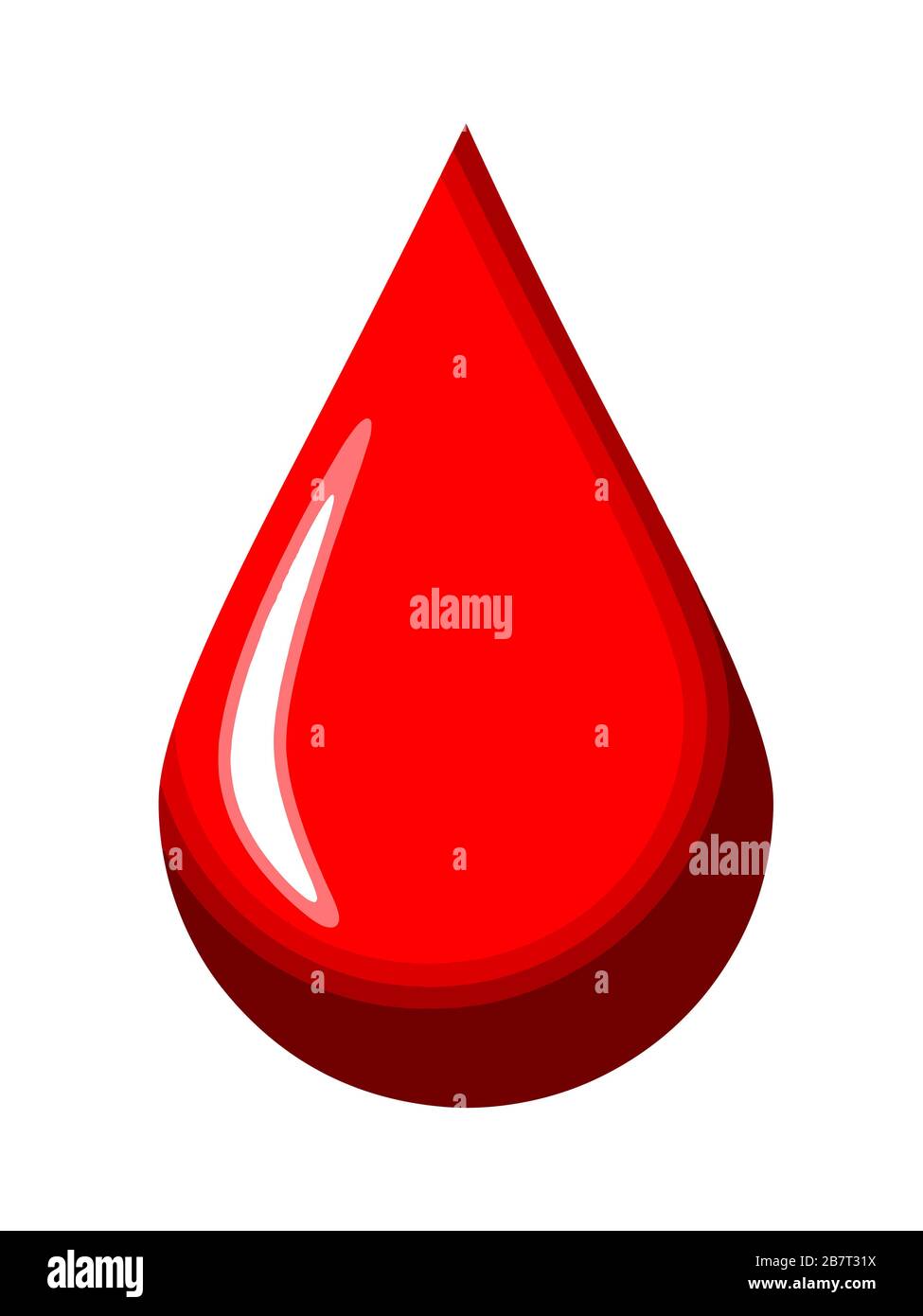 semplice goccia di sangue, illustrazione medica. vettore Foto Stock