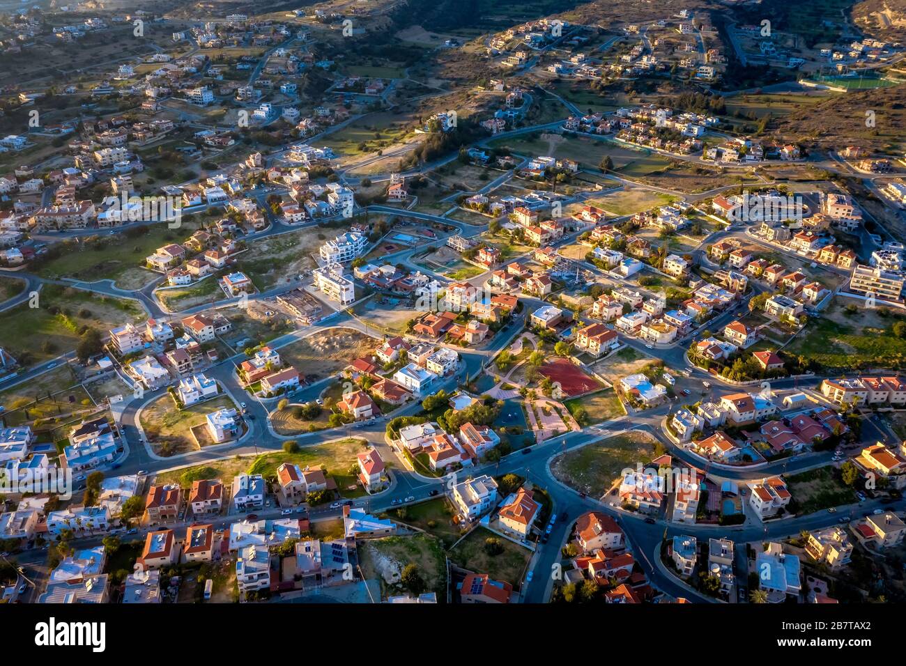 Periferia di Limassol, Cipro, vista dall'alto Foto Stock