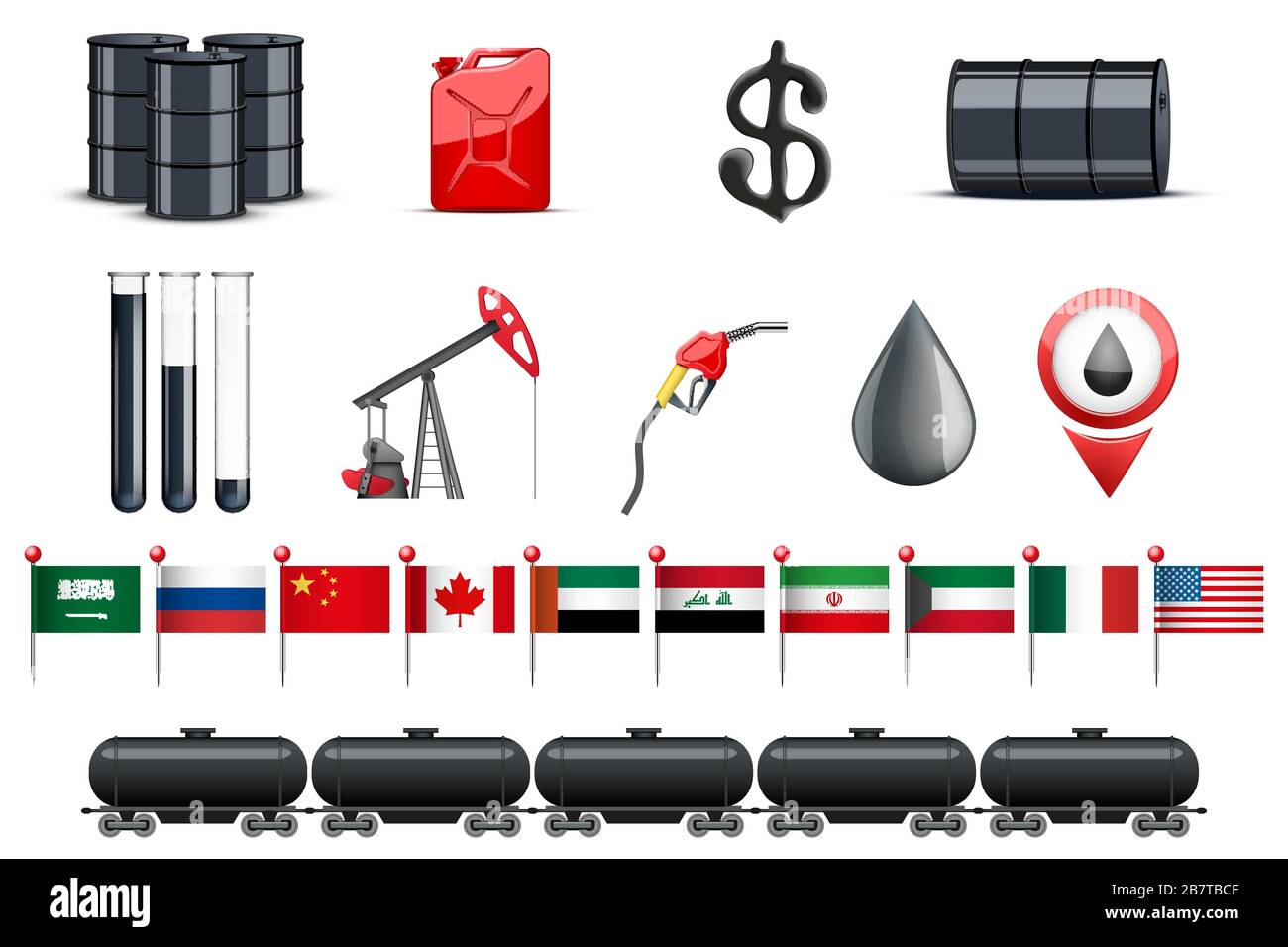 Industria Petrolifera Infografico elementi di design Illustrazione Vettoriale