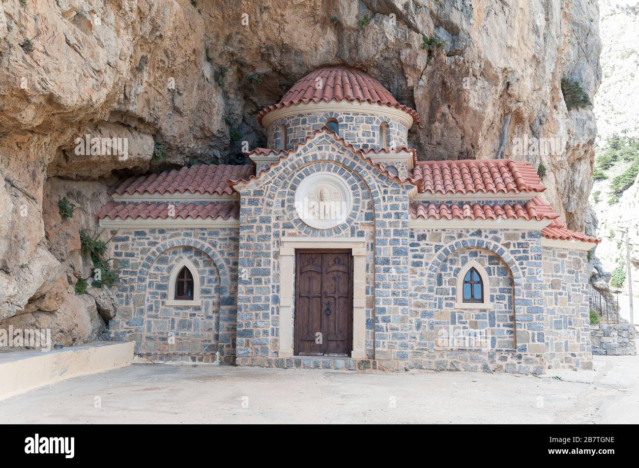 Agios Nikolaos chiesa in Kotsifou Canyon, Creta, Grecia Foto Stock