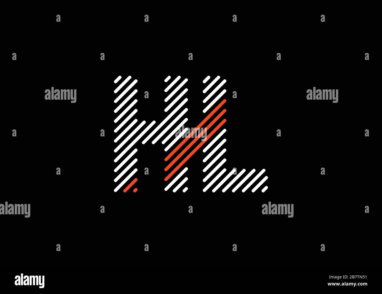 Line art lettera iniziale Logo design modello vettoriale, Graphic Alphabet Symbol for Corporate Business Identity Illustrazione Vettoriale