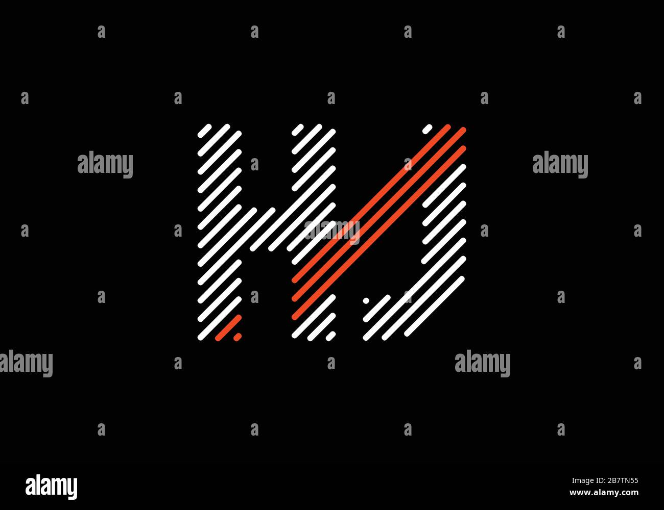 Line art lettera iniziale Logo design modello vettoriale, Graphic Alphabet Symbol for Corporate Business Identity Illustrazione Vettoriale