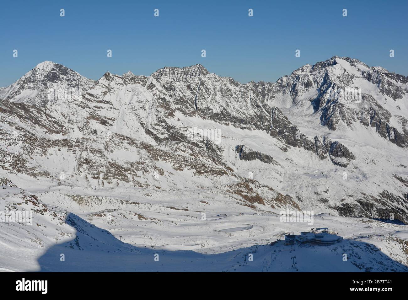 Austria, sport invernali area ghiacciaio Stubaier nelle Alpi austriache Foto Stock