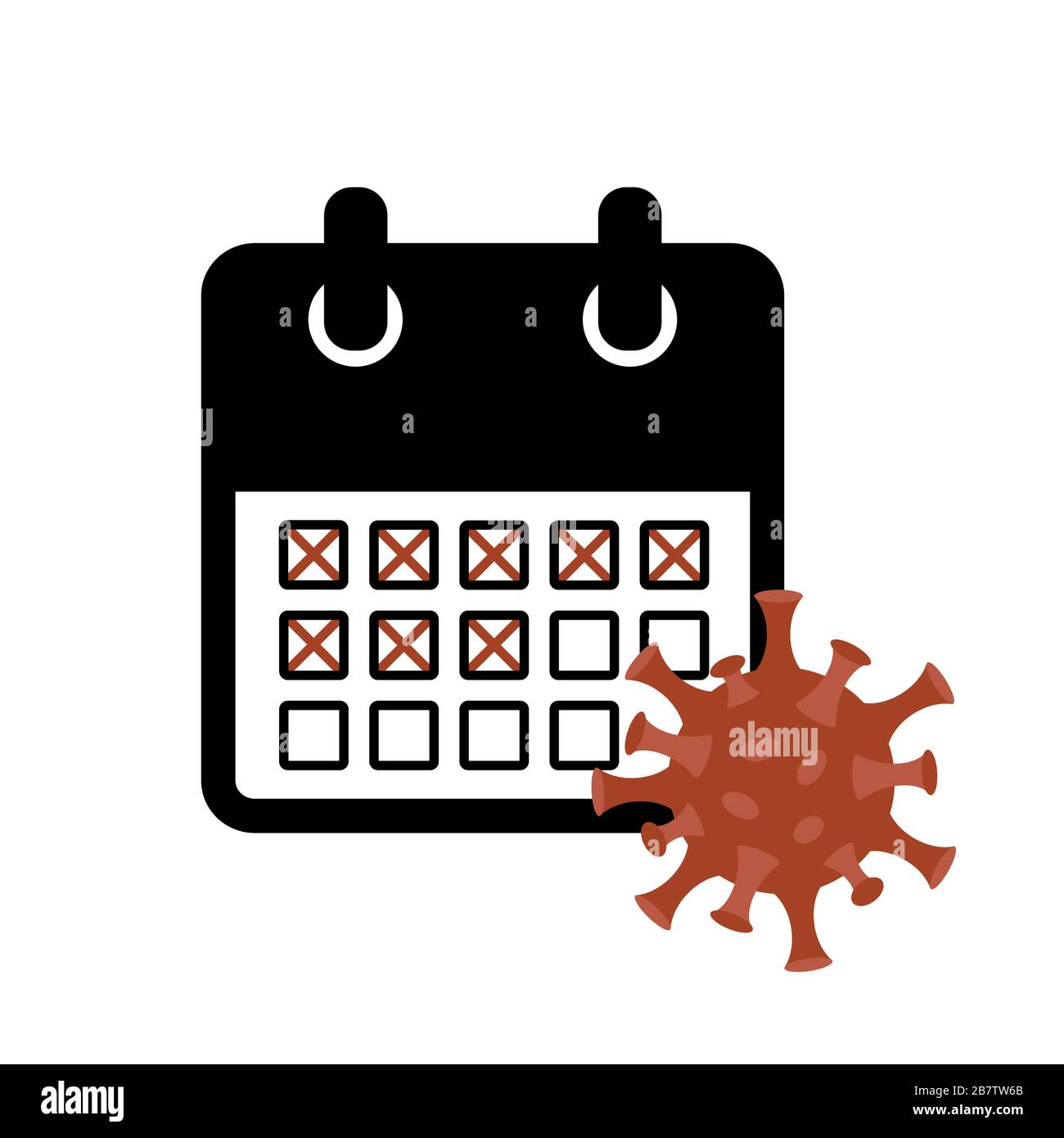 Virus del periodo di incubazione nell'illustrazione del vettore calendario rosso EPS10 Illustrazione Vettoriale