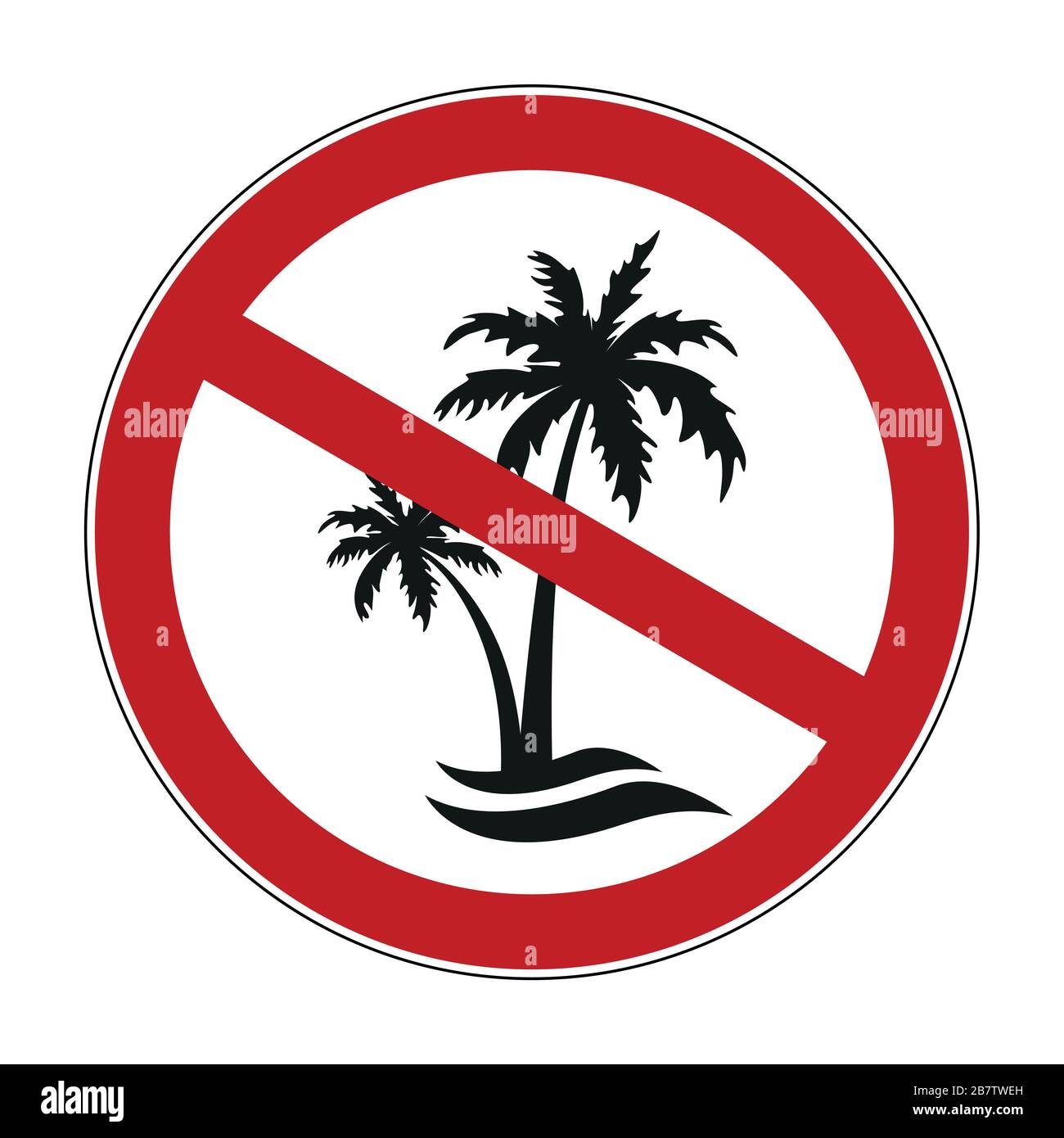 Segnale di avvertimento vacanza viaggio vietato illustrazione vettore EPS10 Illustrazione Vettoriale