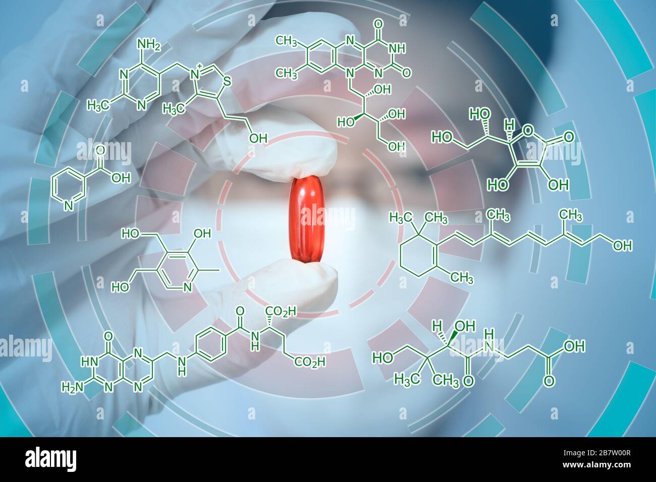 I ricercatori asiatici maschili stanno sviluppando nuovi farmaci. Concetto medico. Foto Stock
