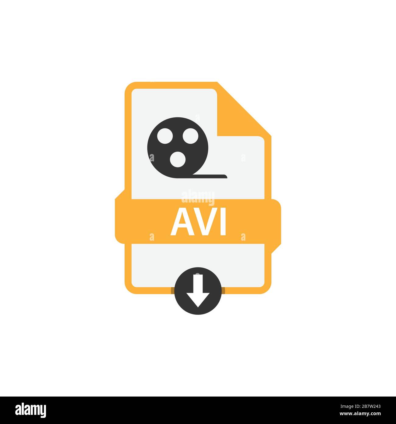 AVI scarica immagine vettoriale in formato file. Vettore grafico disegno piatto icona FILE AVI Illustrazione Vettoriale