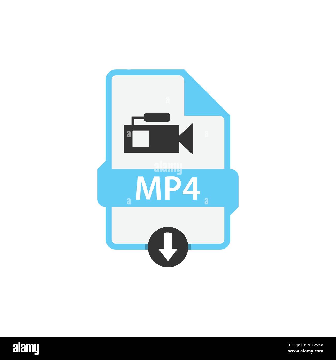 IMMAGINE vettoriale IN formato file video per il download DI MP4. Immagine GRAFICA VETTORIALE video CON icona FILE MP4 Illustrazione Vettoriale