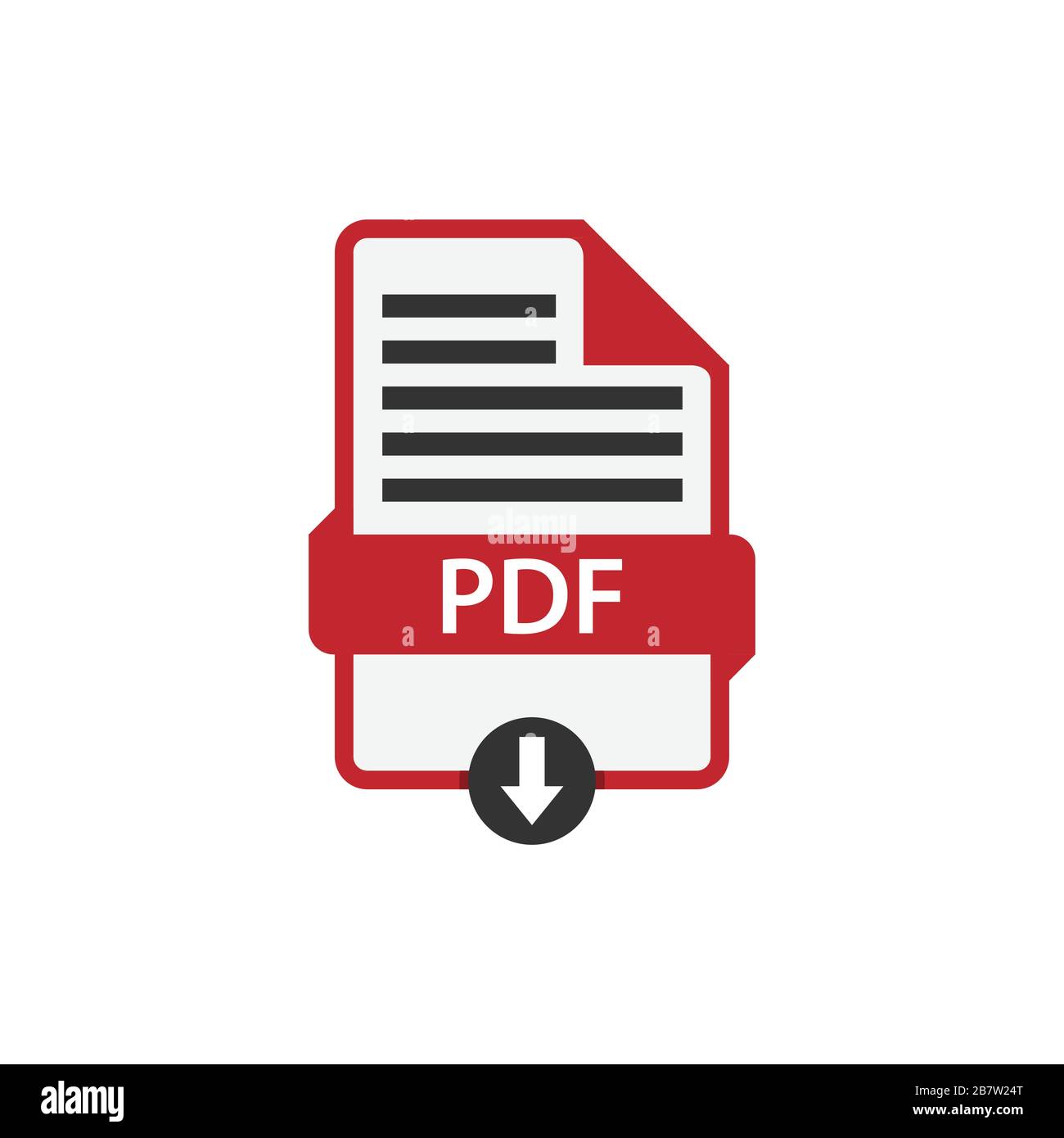 Documento PDF scarica file PDF formato immagine vettoriale. File PDF icona disegno piatto grafico vettore pdf Illustrazione Vettoriale
