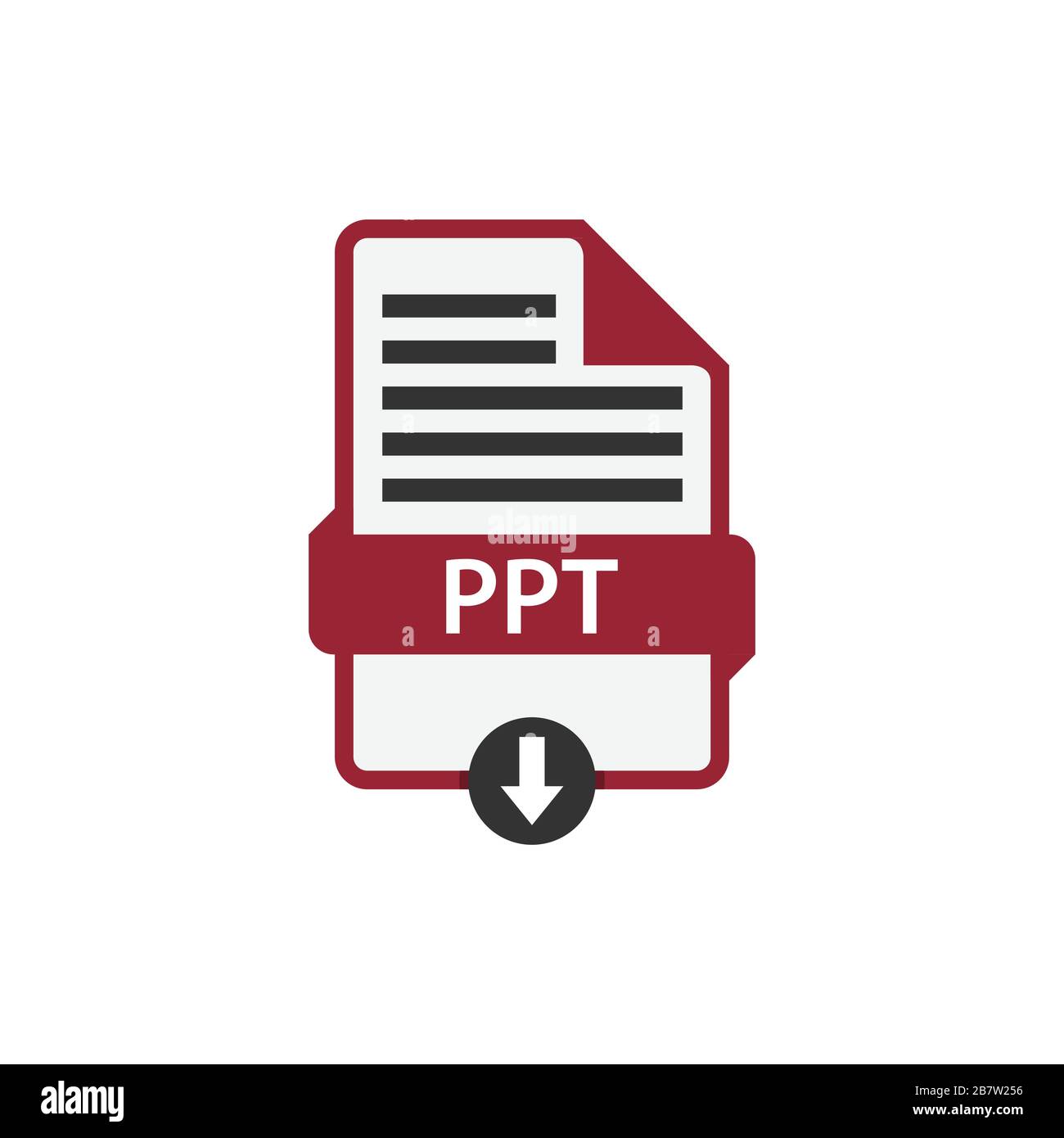 Immagine vettoriale in formato file di download del documento PPT. Vettore di documento grafico disegno piatto icona file PPT Illustrazione Vettoriale