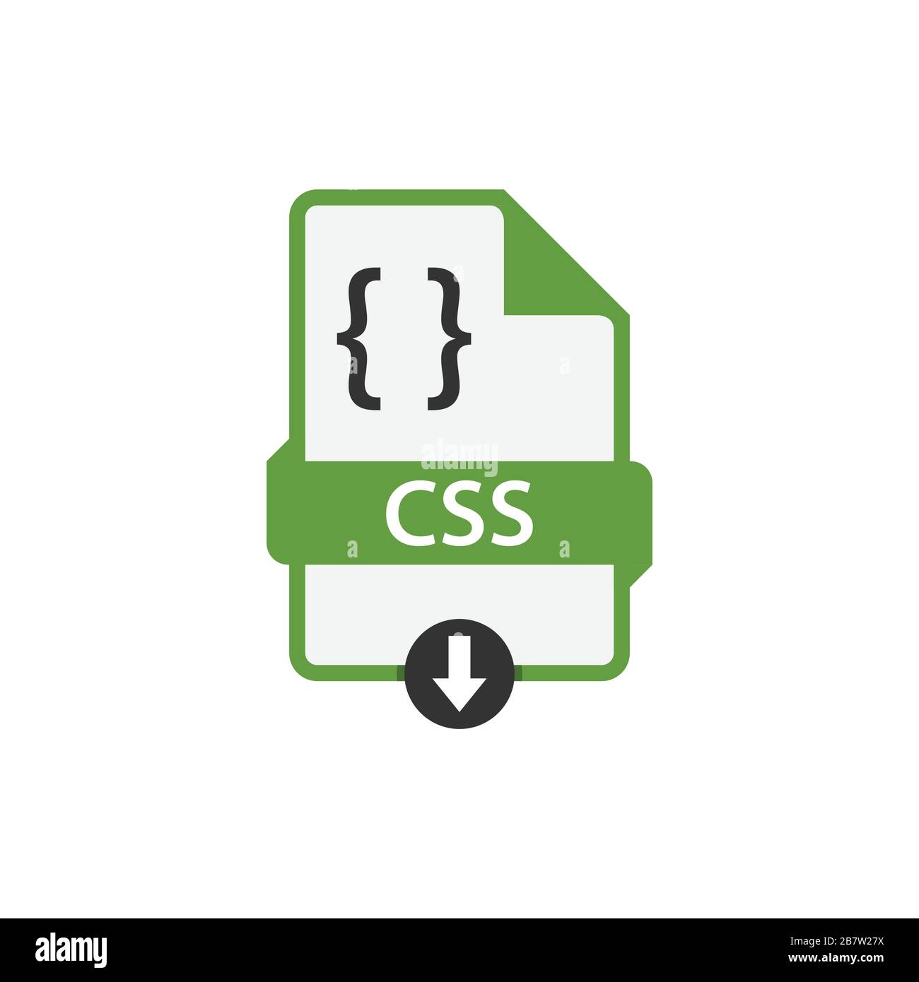 File css verde scarica immagine vettoriale icona pulsante css. Vettore grafico disegno piatto icona file CSS Illustrazione Vettoriale