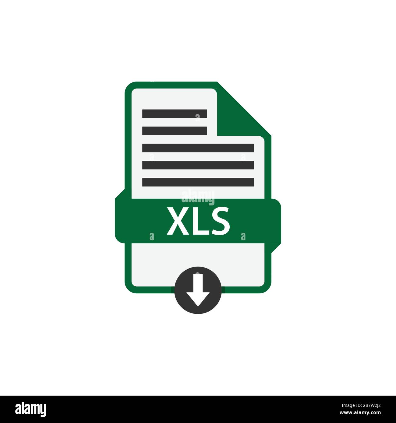 IMMAGINE vettoriale FORMATO file di download del documento XLS. Vettore grafico disegno piatto icona FILE XLS Illustrazione Vettoriale