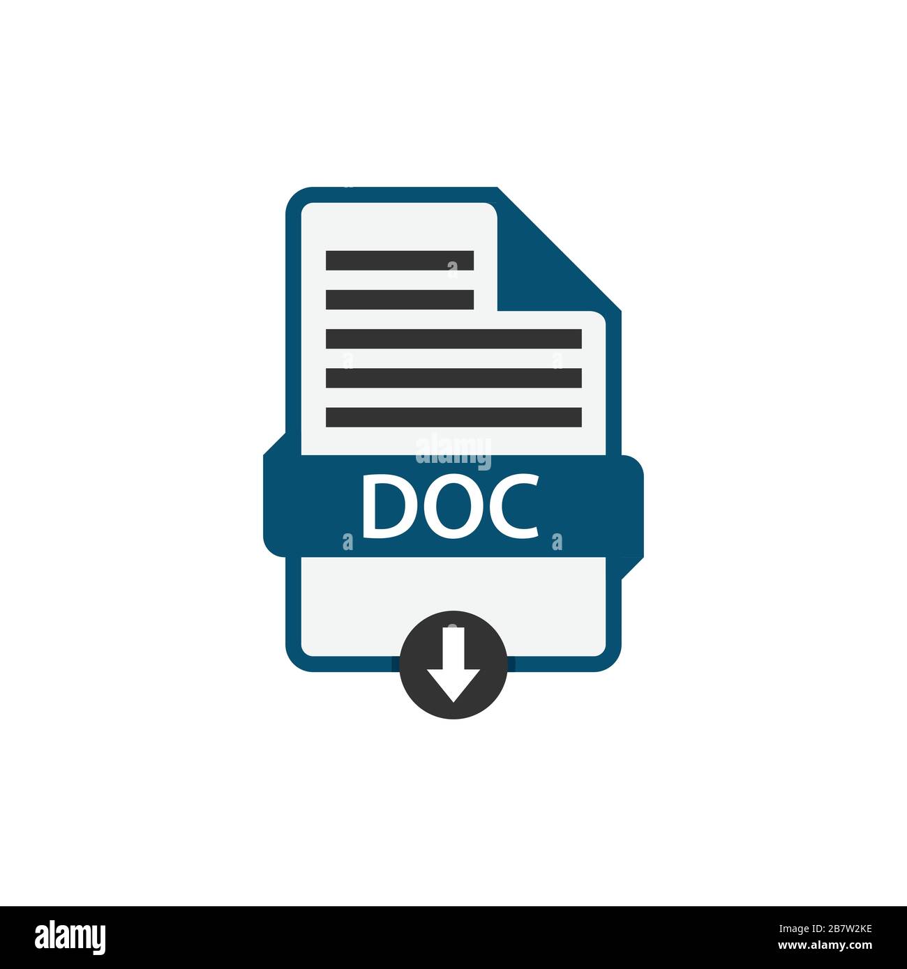 Documento DOC scarica immagine vettoriale formato file pdf. File DOC icona disegno piatto grafico vettore pdf Illustrazione Vettoriale