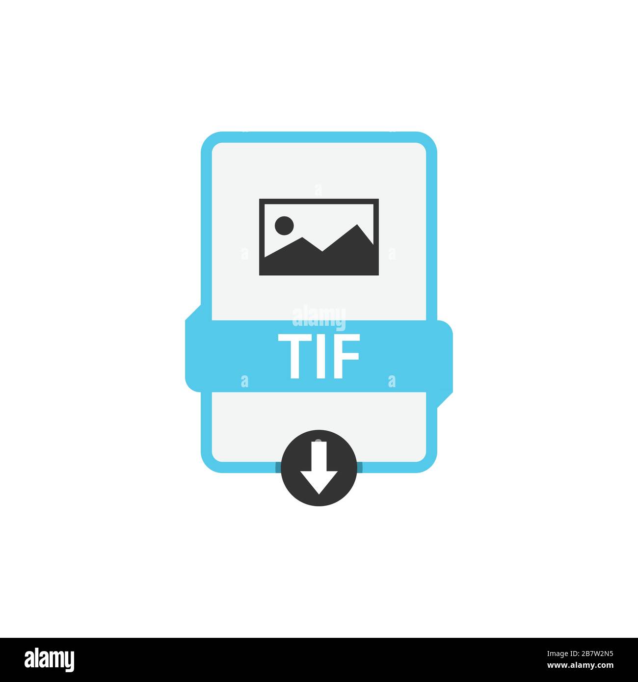 IMMAGINE vettoriale FORMATO file di download TIF. Vettore grafico disegno piatto icona file TIF Illustrazione Vettoriale