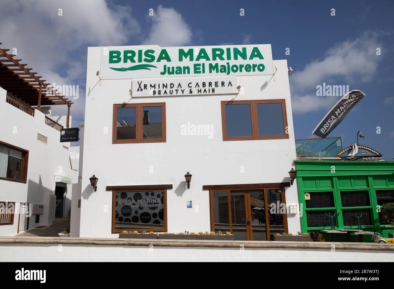 Salone di bellezza e parrucchiere a Playa Blanca, Lanzarote, Isole Canarie Foto Stock