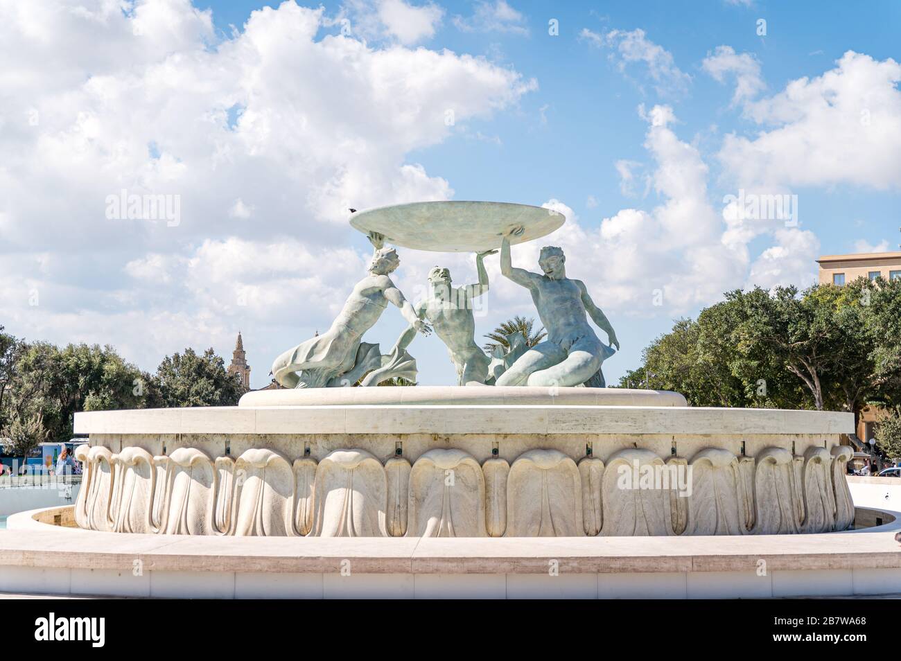 Fontana del Tritone, Valletta, Malta Foto Stock