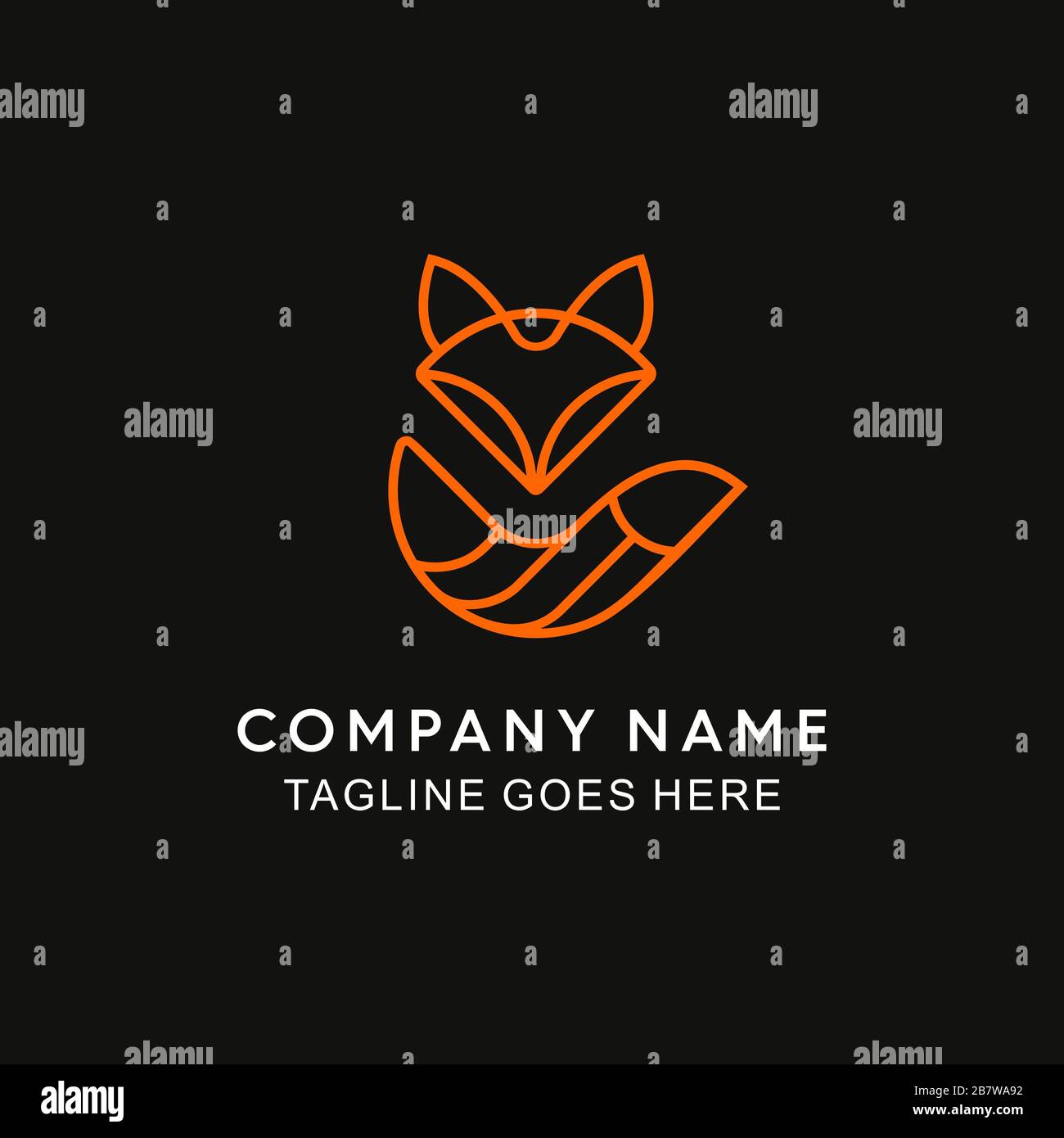 Logo Fox linea mono Foto Stock