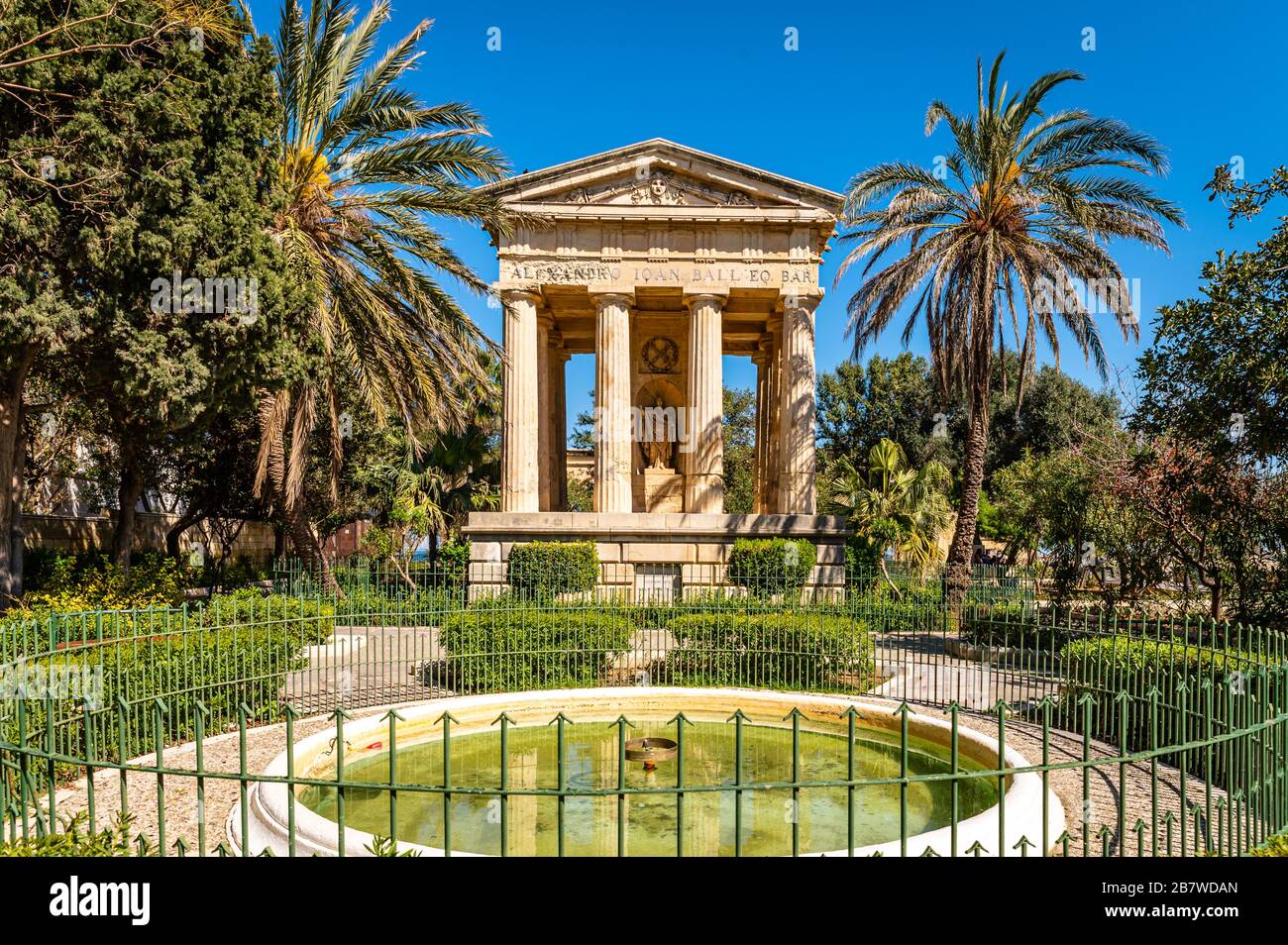 Monumento a Sir Alexander Ball, Valletta, Malta Foto Stock