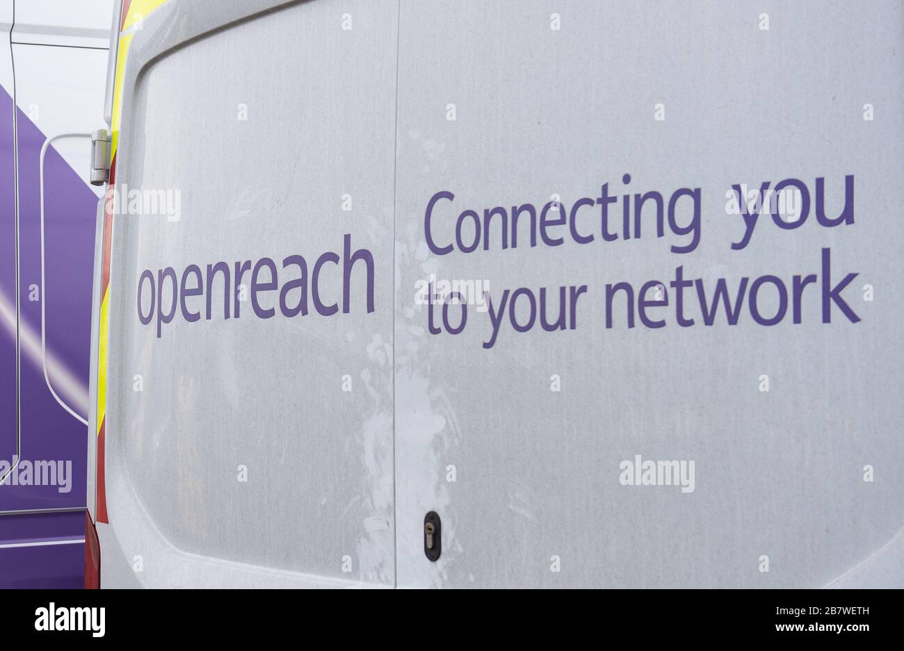 Un furgone Openreach presso il centro di formazione Openreach di Peterborough Foto Stock