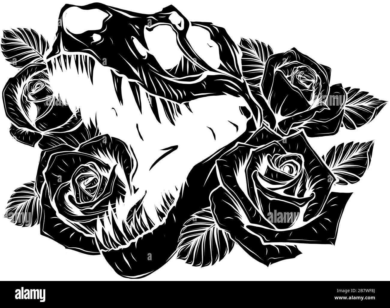 t-rex jurassic art skeleton tyrannosaurs rettile Illustrazione Vettoriale