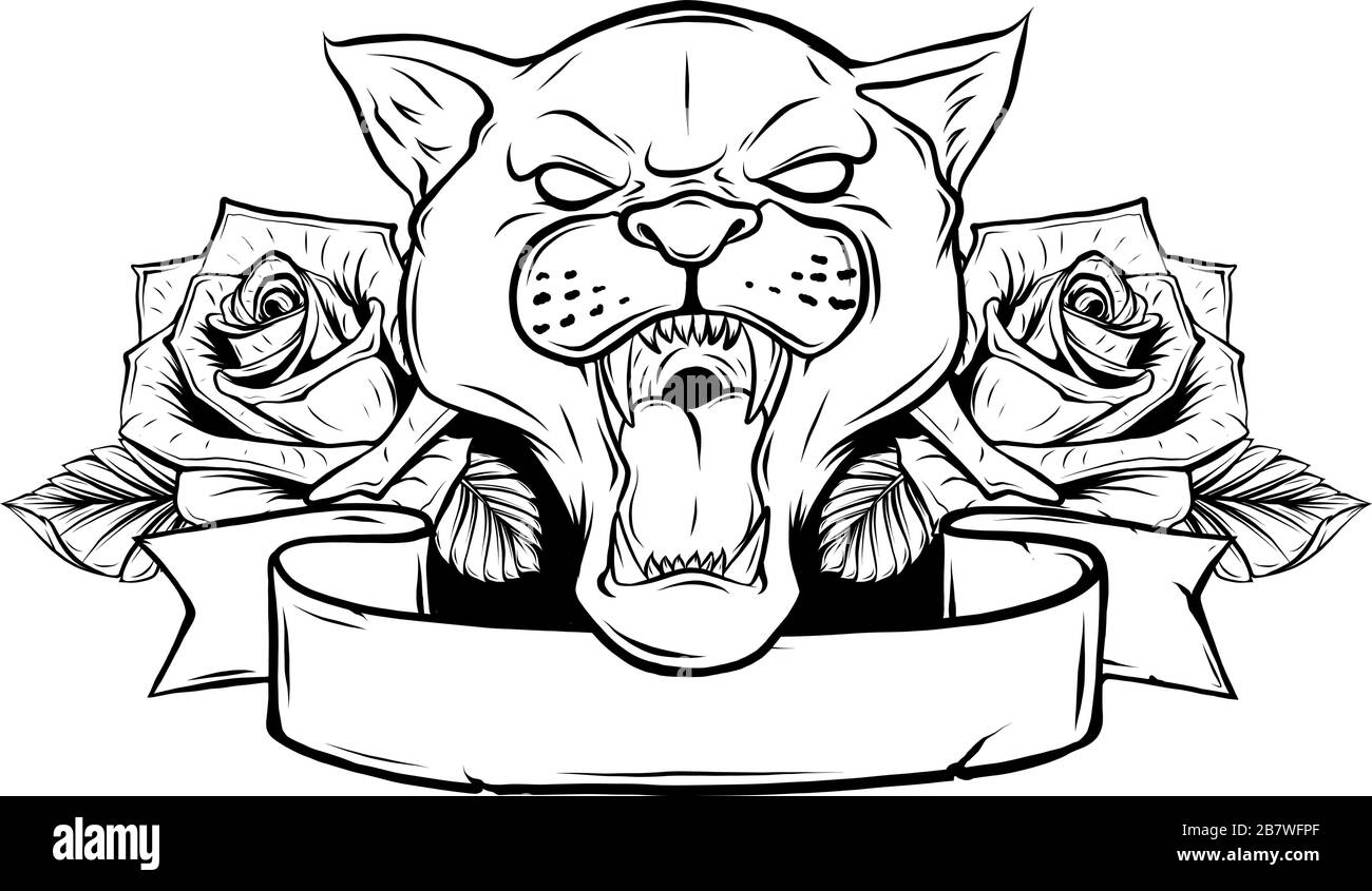Testa animale - Jaguar - illustrazione dell'icona del logo Vector Illustrazione Vettoriale