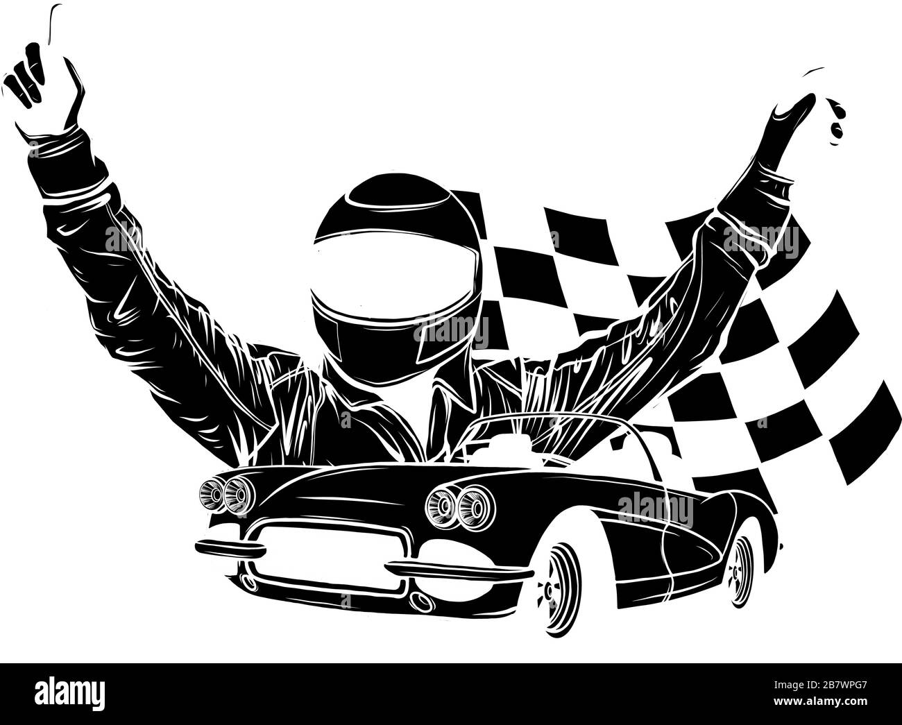 illustrazione vettoriale di auto da corsa con bandiera a scacchi su sfondo grungo Illustrazione Vettoriale illustrazione vettoriale di auto da corsa con bandiera a scacchi su sfondo grungo Illustrazione Vettoriale