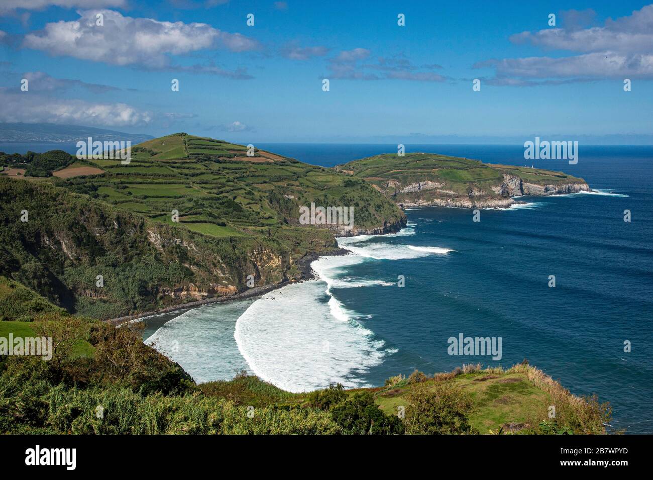Ampio paesaggio su San Miguel, San Miguel, Azzorre, Portogallo Foto Stock