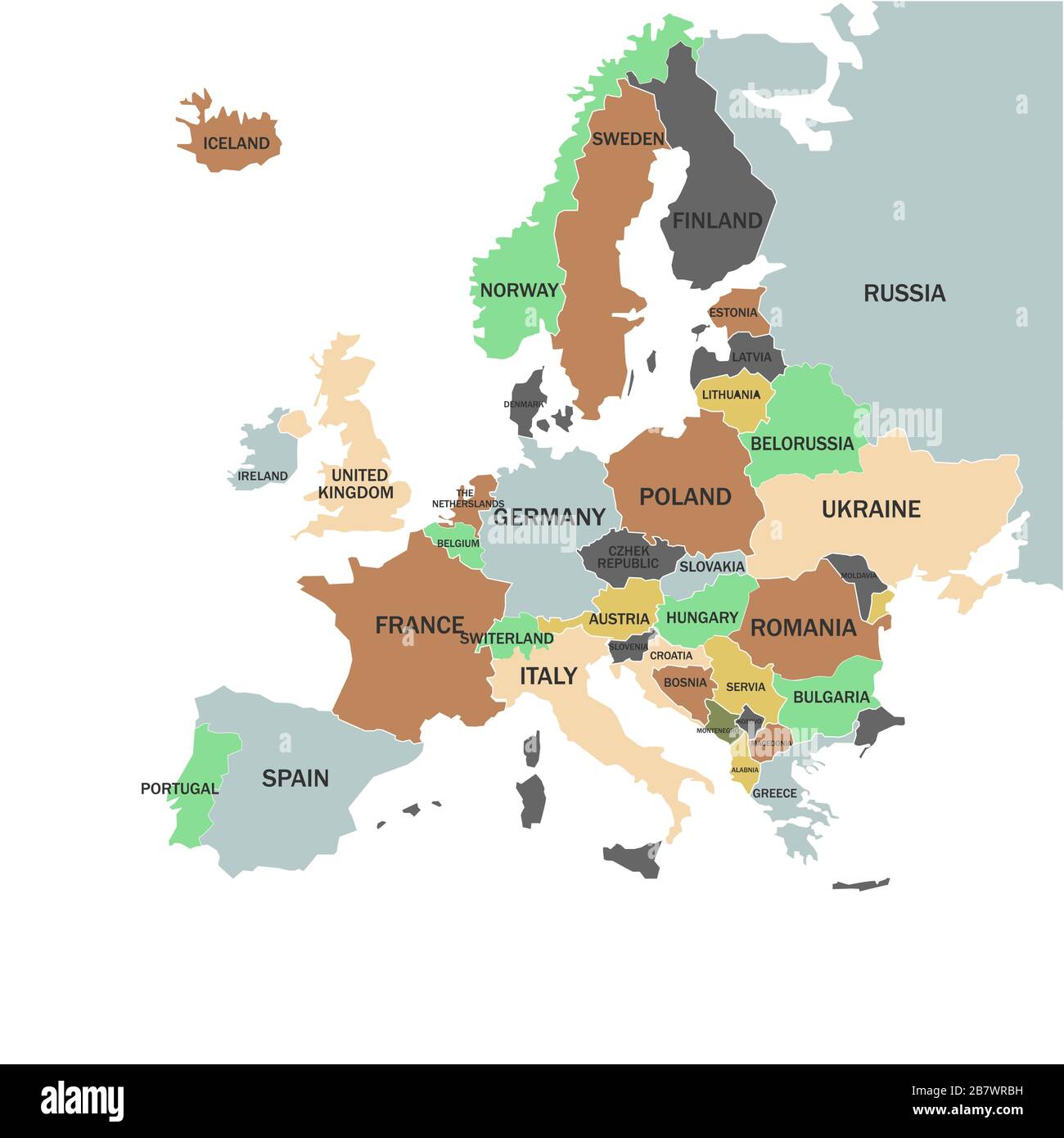 Europa - Mappa politico dell Europa Illustrazione Vettoriale