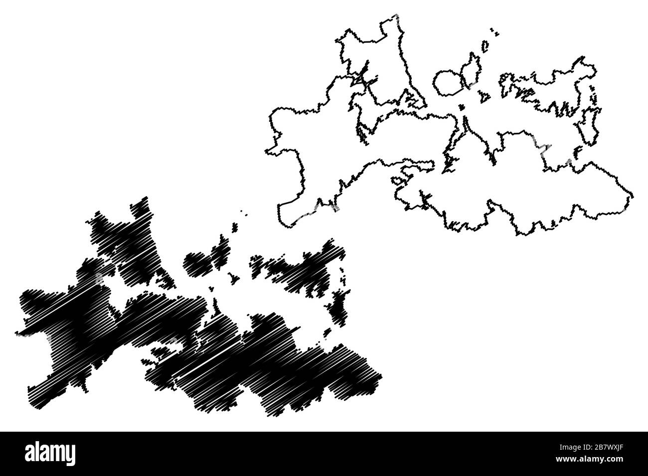 Auckland City (Nuova Zelanda, Isola del Nord) mappa vettore illustrazione, abbozzare schizzo Città di Auckland mappa Illustrazione Vettoriale