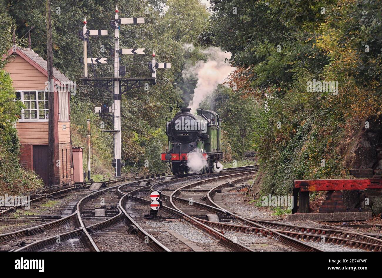 The Age of Steam, locomotive a vapore d'epoca sulla Severn Valley Railway a Bewdley, Worcs. Foto Stock