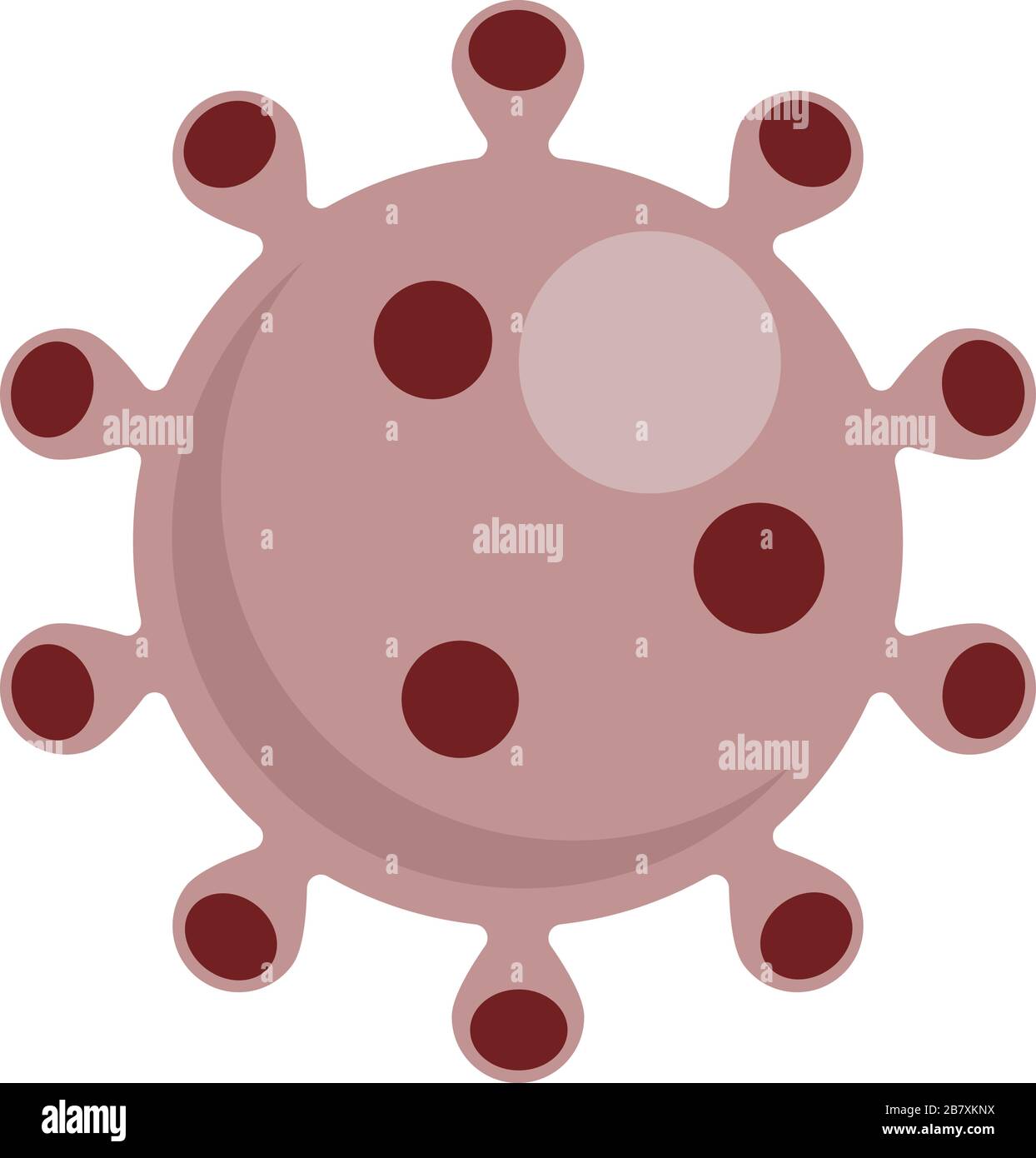 Simbolo del virus coronavirus COVID-19. Nuovo focolaio di coronavirus. Allarme pandemico globale. Epidemia di Covid-19. Illustrazione del vettore isolato. Illustrazione Vettoriale