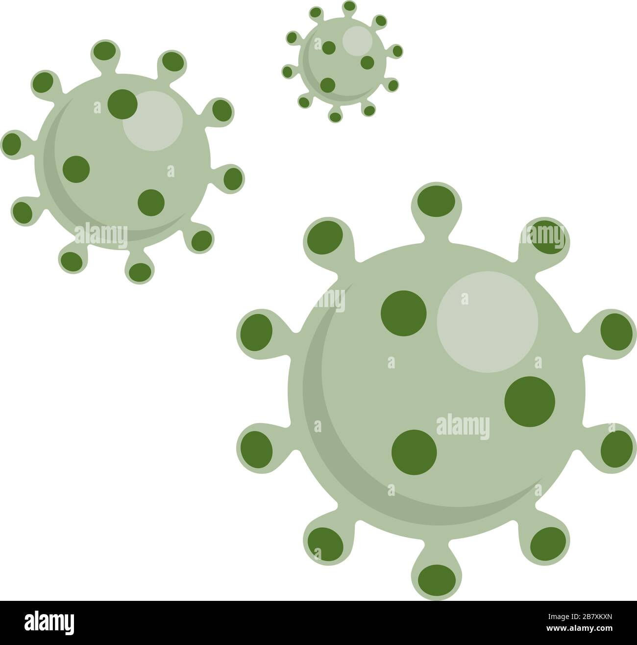 Simbolo del virus coronavirus COVID-19. Nuovo focolaio di coronavirus. Allarme pandemico globale. Epidemia di Covid-19. Illustrazione del vettore isolato. Illustrazione Vettoriale