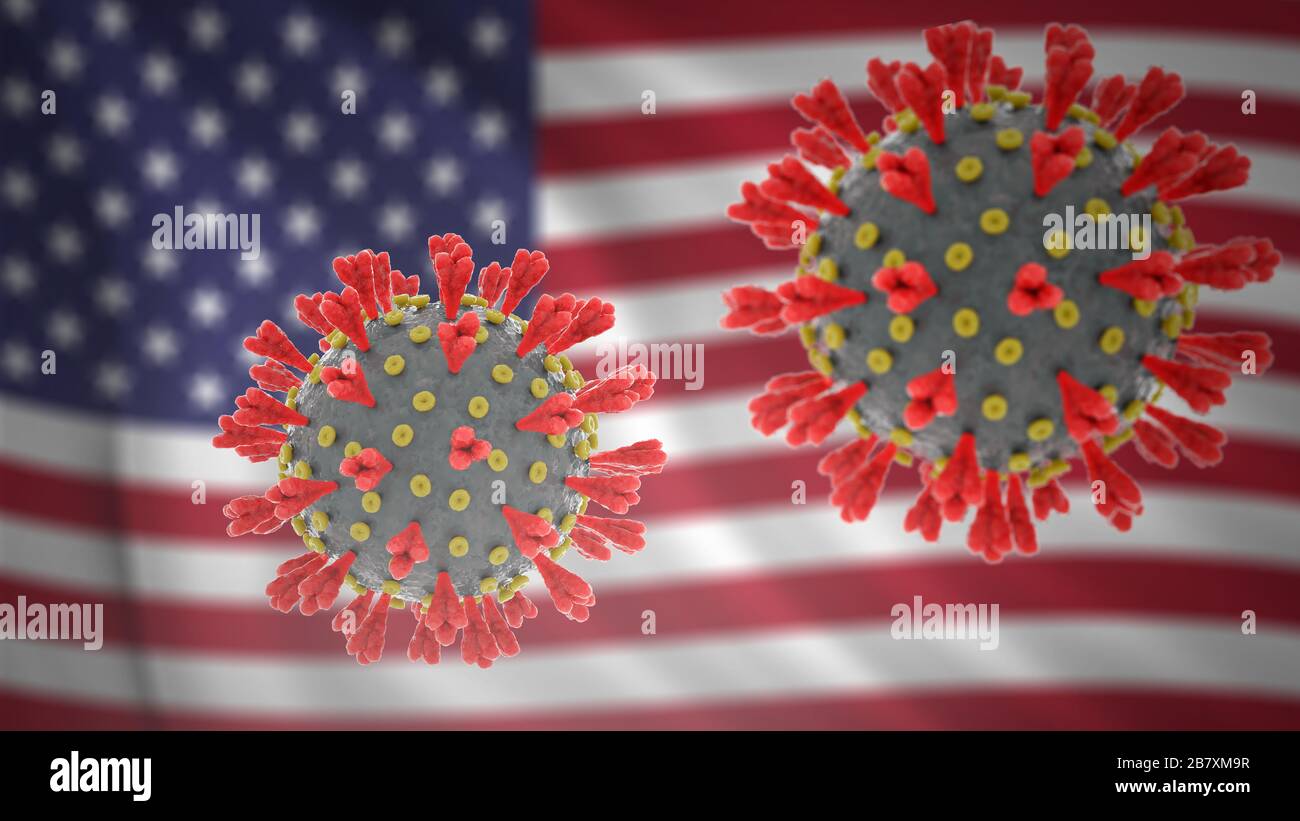 Concetto di nuova epidemia di coronavirus negli Stati Uniti Foto Stock
