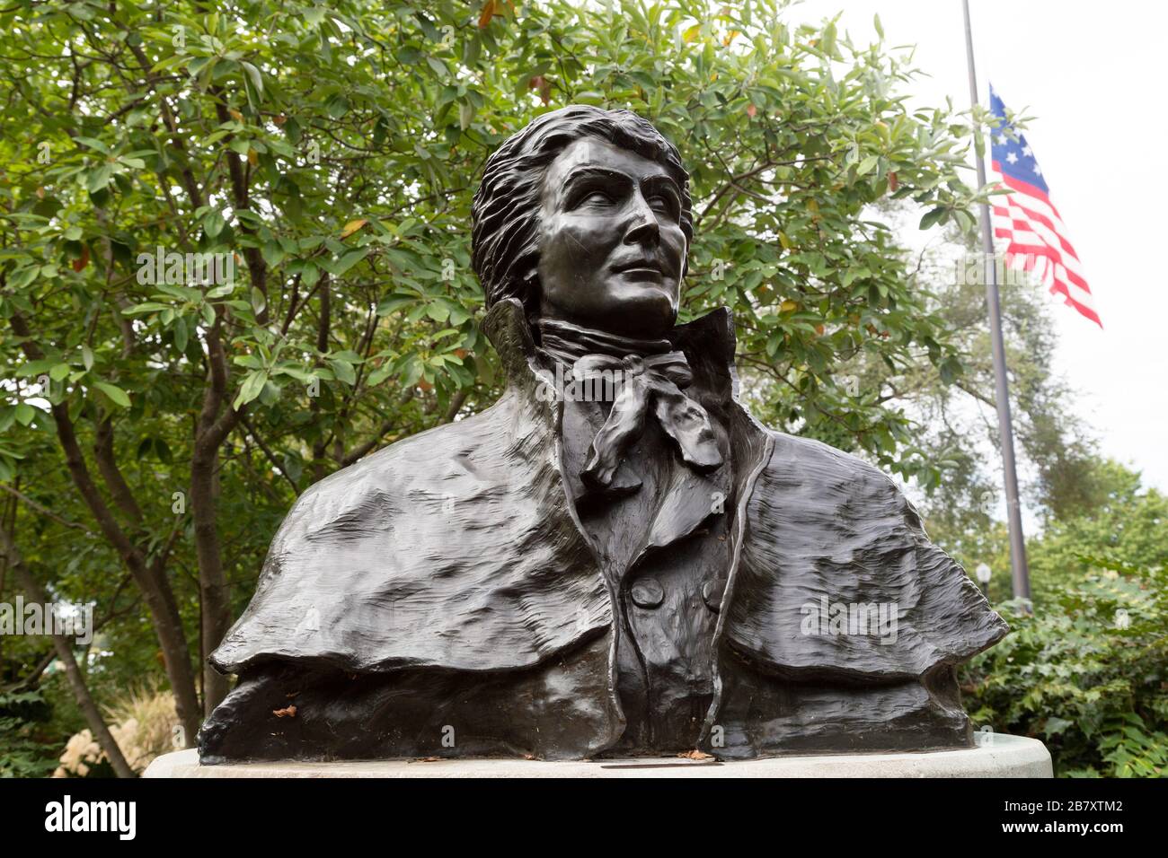 Busto di Francis Scott Key (1779 - 1843) al parco che gli ha dato il nome a Georgetown, Washington DC, USA. Foto Stock