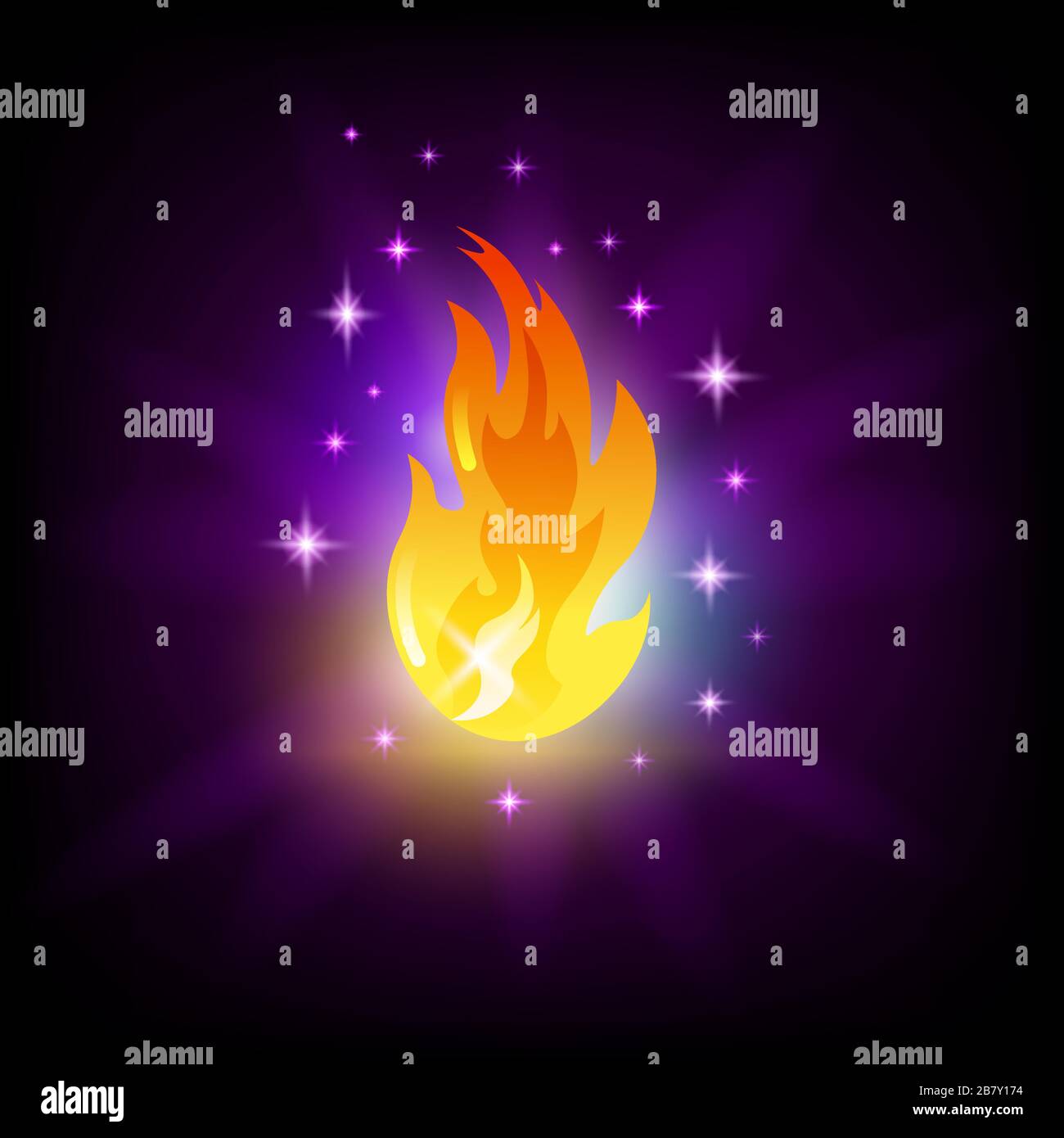 Icona fiamme luminose per slot machine Illustrazione Vettoriale