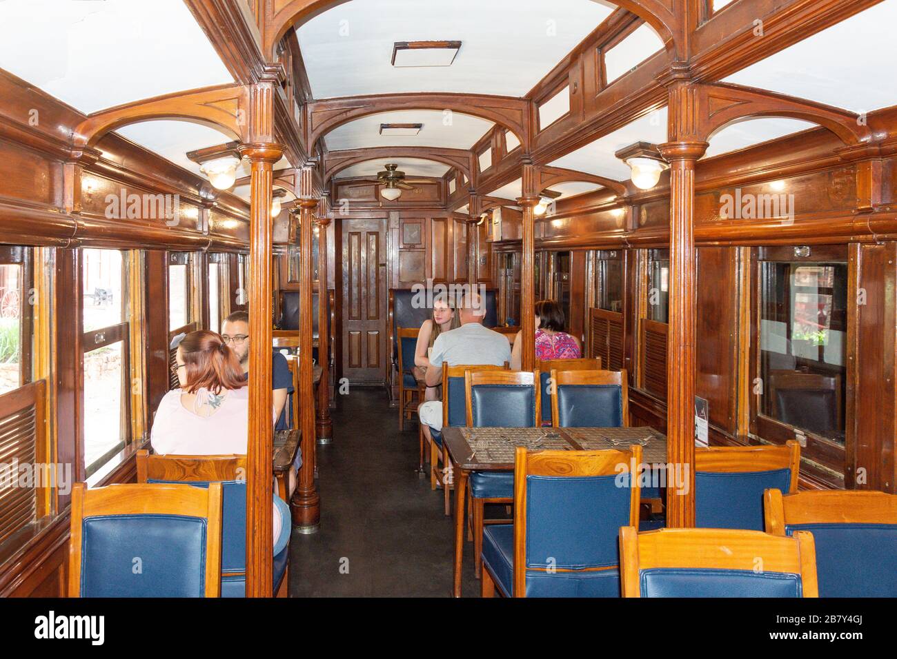 Macchina da pranzo in locomotiva a vapore di classe 16 al Museo del Patrimonio di Heidelberg, Voortrekker Street, Heidelberg, provincia di Gauteng, Repubblica del Sud Africa Foto Stock