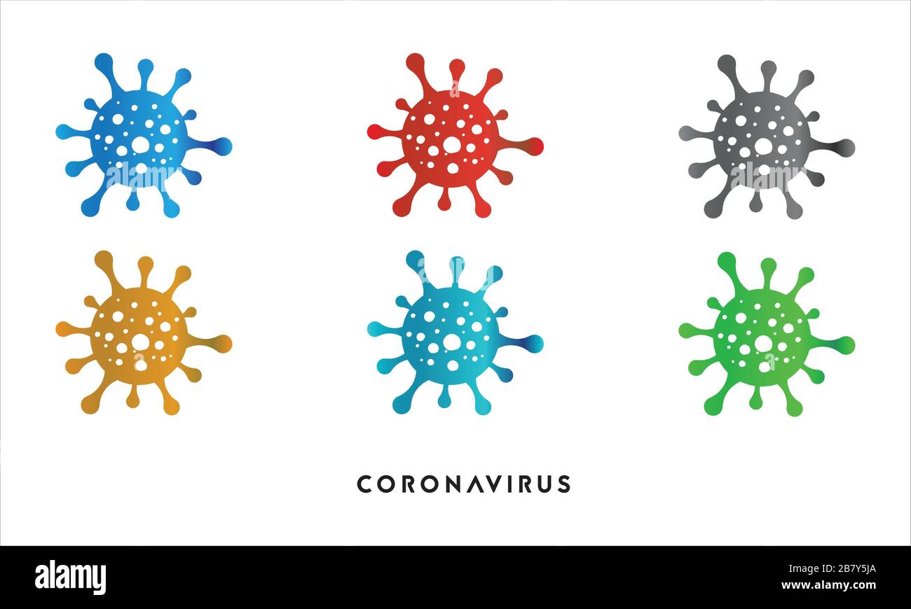 Disegno del logo della malattia da coronavirus (COVID-19). 2019 nuovo modello vettoriale per il design del logo Coronavirus. Illustrazione Vettoriale