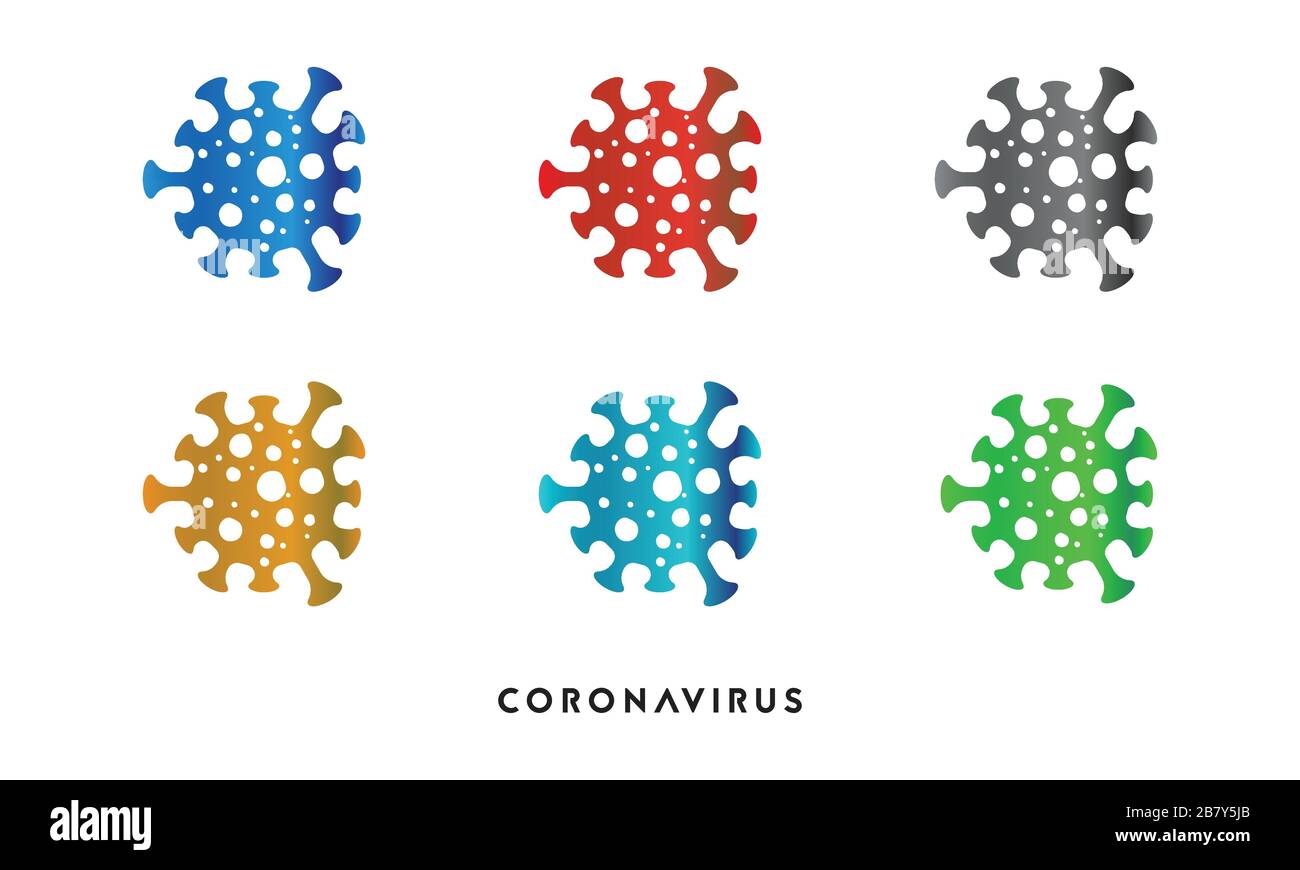 Disegno del logo della malattia da coronavirus (COVID-19). 2019 nuovo modello vettoriale per il design del logo Coronavirus. Illustrazione Vettoriale