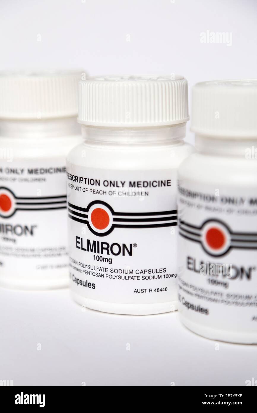 Elmiron - il polisolfato di Pentosan è un farmaco usato per la cistite interstiziale e l'osteoartrite Foto Stock