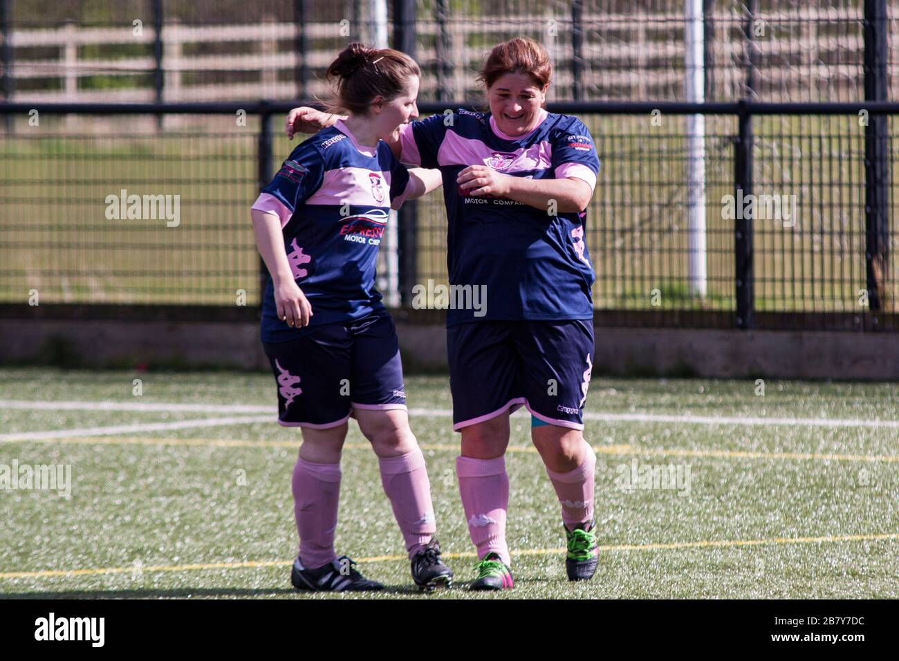 Calcio femminile a Ebbw vale, Galles. Foto Stock