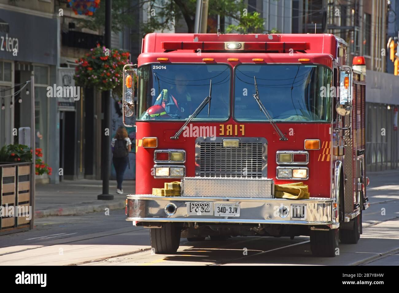 Toronto vigili del fuoco, camion dei pompieri, Canada Foto Stock