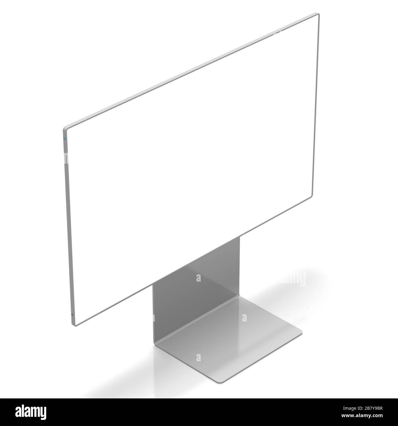 Monitor senza marchio 3D con schermo vuoto su sfondo bianco, ottimo come modello Foto Stock