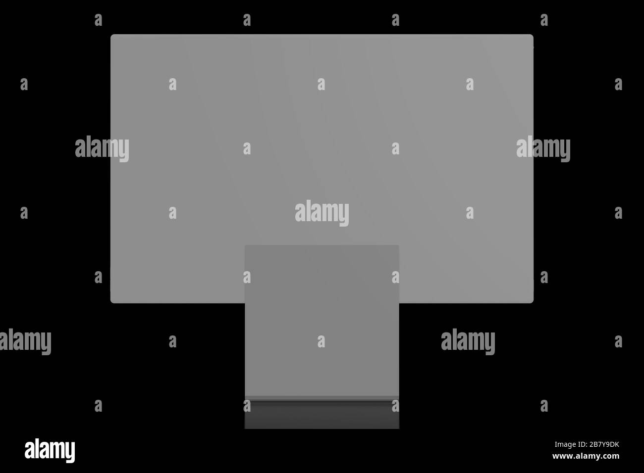 Monitor senza marchio 3D su sfondo nero - vista posteriore - ottimo come modello Foto Stock