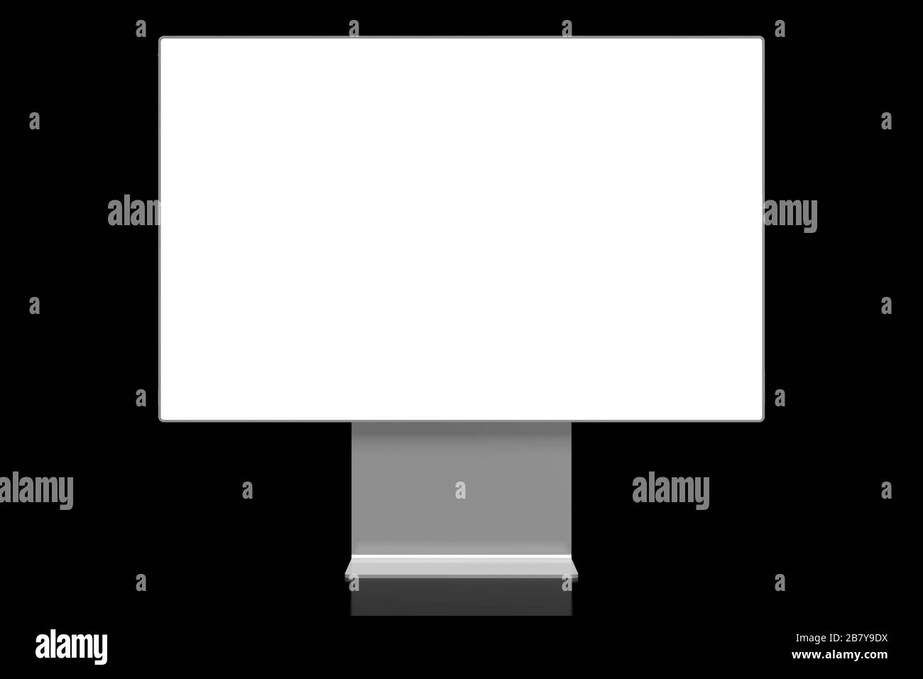 Monitor senza brandless 3D con schermo vuoto su sfondo nero, ottimo come modello Foto Stock