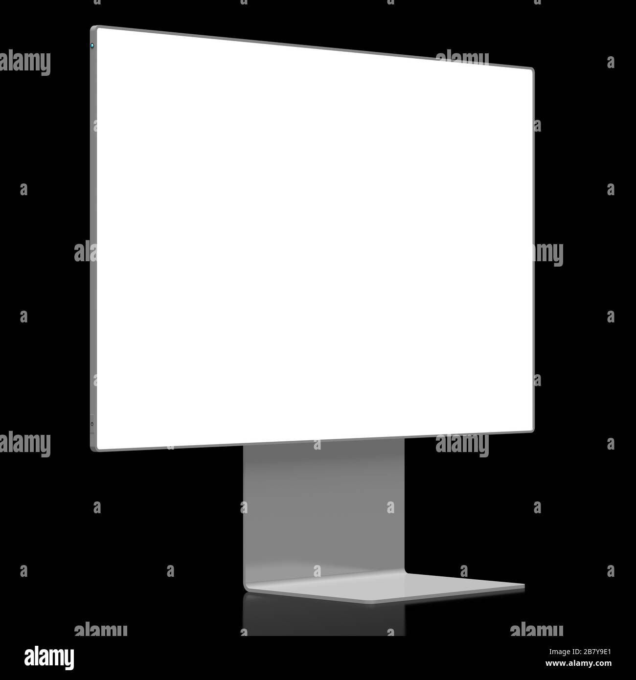 Monitor senza brandless 3D con schermo vuoto su sfondo nero, ottimo come modello Foto Stock
