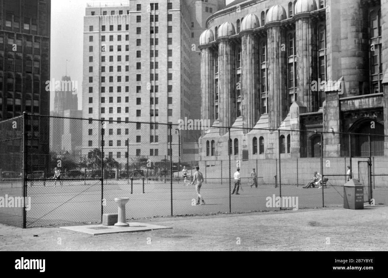 Campi da tennis, Chicago, Illinois, USA, John Vachon per la US Farm Security Administration, luglio 1941 Foto Stock